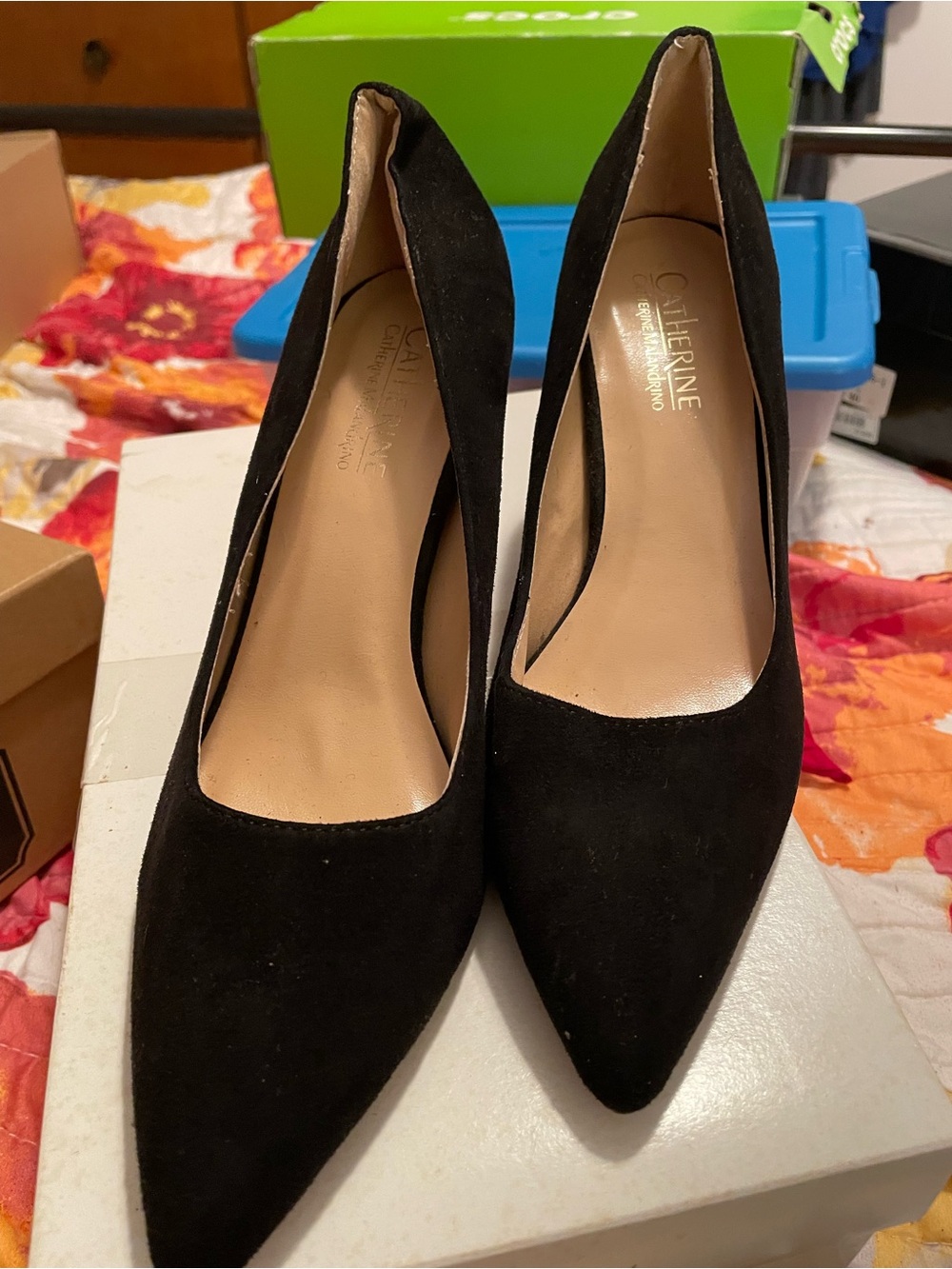 Catherine Malandrino Black Pointed-Toe Suede Pumps - Classic Stiletto